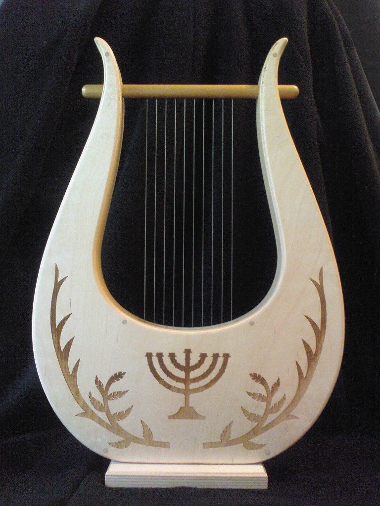 ancient u shaped stringed instrument